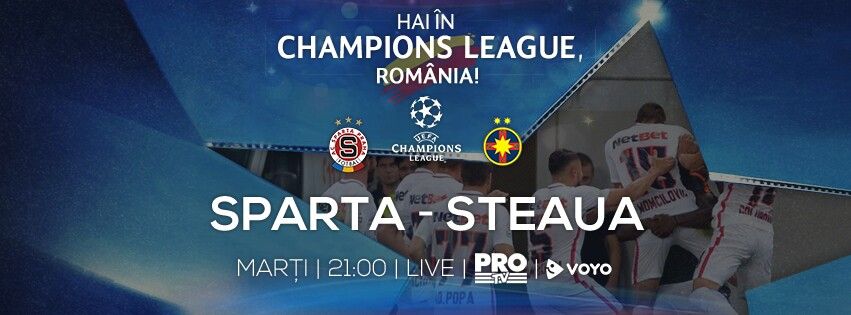 Primul pas al Stelei Bucuresti spre noul sezon UEFA Champions League este meciul contra celor de la Sparta Praga, fiind transmisa LIVE de Pro TV, marti, de la 21:00